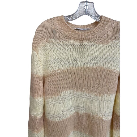 Distressed Knit Beige & Cream Stripe Sweater XXS By Acne Studios - Picture 7 of 9